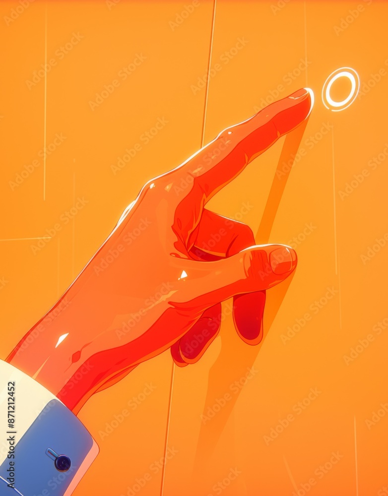 Aufkleber minimalist line art icon for touch feature with fingers in motion