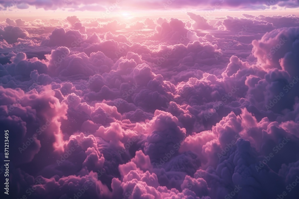 Aufkleber aerial view of fluffy clouds from an airplane window