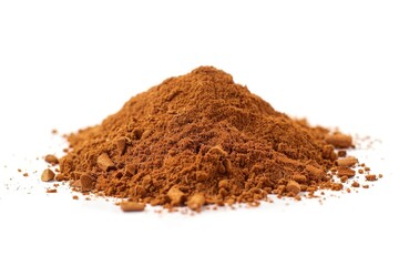 A close-up shot of a pile of brown powder resting on a white surface, possibly in a laboratory or scientific setting