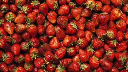 Vibrant strawberry pattern, ideal for creating a fresh and lively background design concept