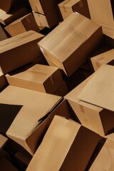 A pile of cardboard boxes stacked on top of each other, perfect for office or home storage needs