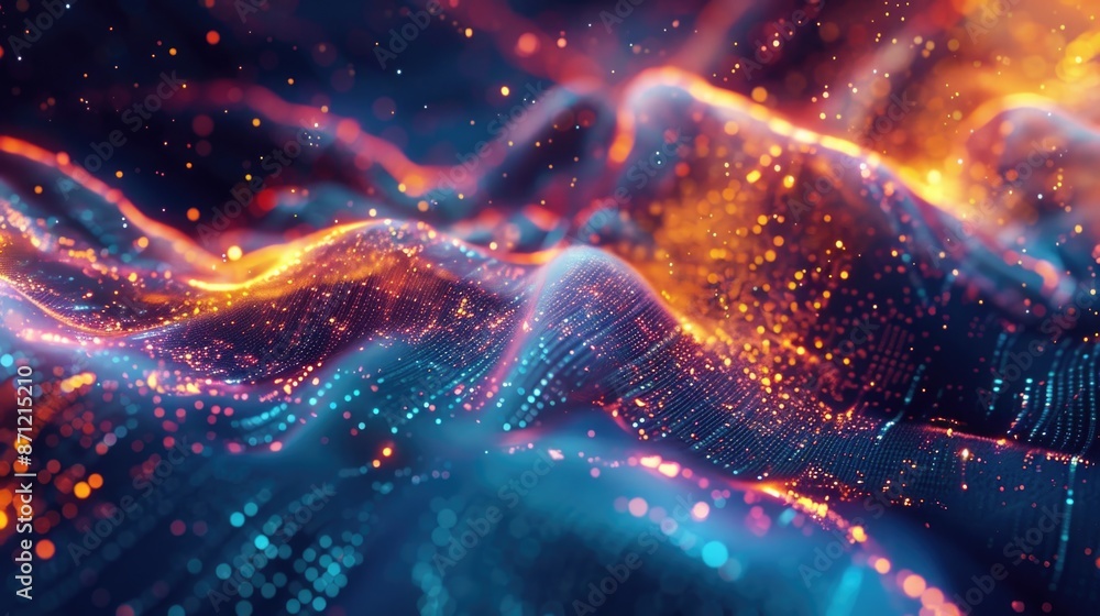 Poster digital representation of a wave of light