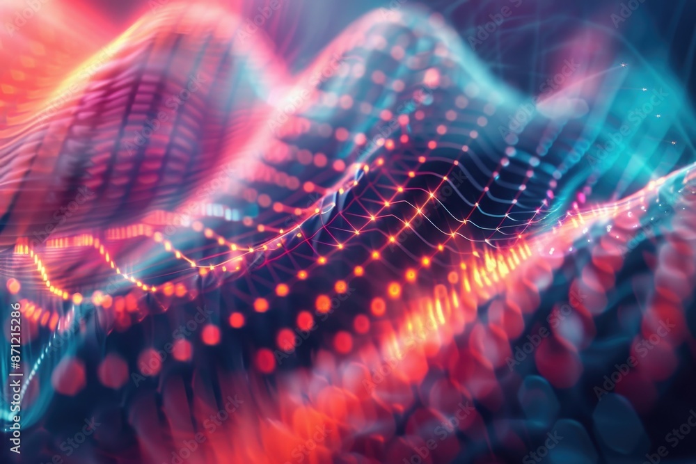 Aufkleber a detailed view of a digital wave pattern