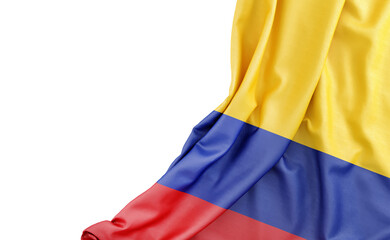 Flag of Colombia with empty space on the left. Isolated. 3D Rendering