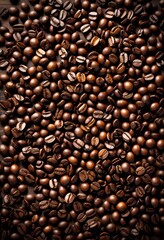 Fototapeta premium scattered coffee beans surrounding steaming cup table, roasted, mug, wood, aroma, hot, caffeine, espresso, saucer, brew, dark, aromatic, drink, ground