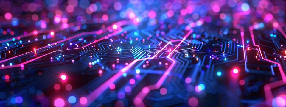 Graphic design background of tech scene or neon light blue beige tone.