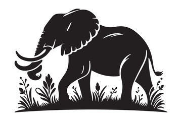 This is a Vector Silhouette of Elephant