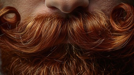 A close-up shot of a man with a distinctive red beard