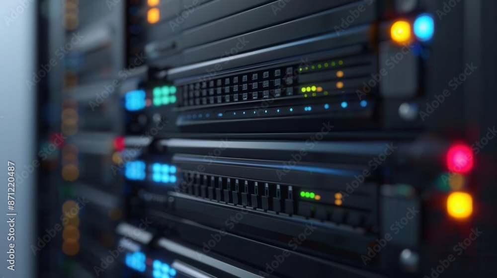 Aufkleber network server. digital data storage and sharing concept