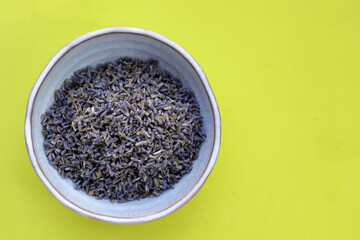 Dried lavender buds for brewing a herbal tea