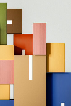 Cardboard Package Boxes Background - Shipping and Delivery Concept