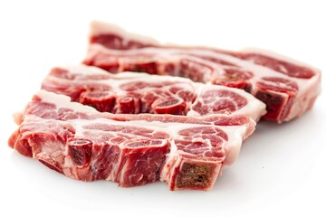 Fototapeta premium Uncooked pork neck on white background