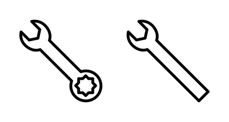 wrench icon vector isolated on white background. Wrench vector icon. Spanner symbol