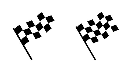 Fototapeta premium Race flag icon vector isolated on white background. Competition sport flag line vector icon. Racing flag. Start finish flag. Checkered. Start