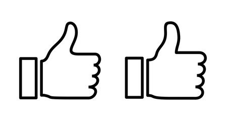 like icon vector isolated on white background. Thumbs up icon. social media icon