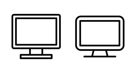 Computer icon vector isolated on white background. PC Icon vector. Computer monitor icon. Flat PC symbol