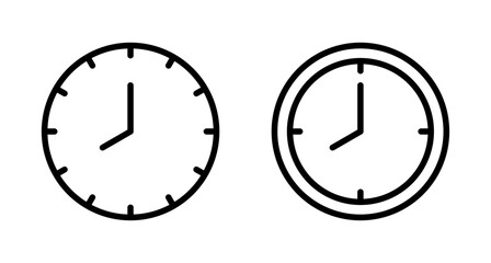 Clock icon vector isolated on white background. Time icon vector. Clock vector icon