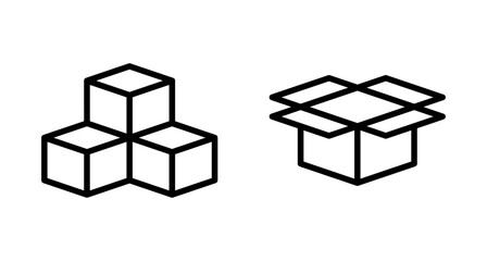 Box icon vector isolated on white background. Cardboard box, packaging open. Box vector icon