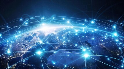 Obraz premium Global Connectivity. The internet connects millions of devices worldwide concept