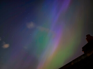 Rare showing of Northern Lights over Dublin Rooftops, Ireland