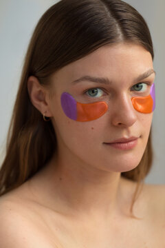 Woman with cosmetic eye patch