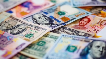 Obraz premium Busy Forex Market Scene. Global currency exchange