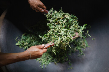 Traditional tea roasting