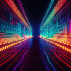 fast abstract colorful tunnel in motion