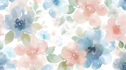 Pastel Watercolor Floral Art white background
