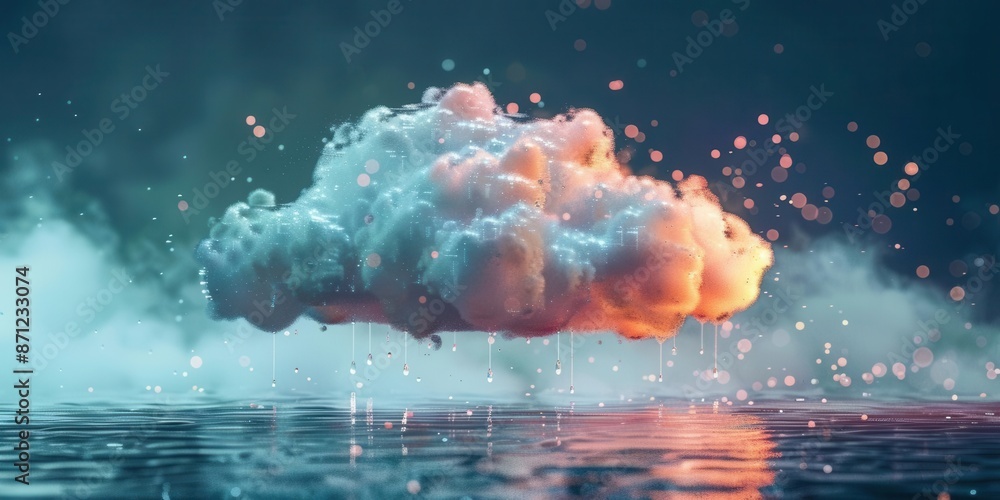 Poster the future of technology. cloud computing concept