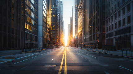 road street with background building architecture luxury, light day, sunrise, cinema photography 8k 