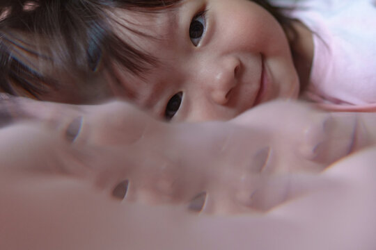 kid portrait with kaleidoscope effect