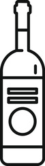 Glass wine bottle with blank label minimalist icon showing alcohol for restaurant menu or wine list