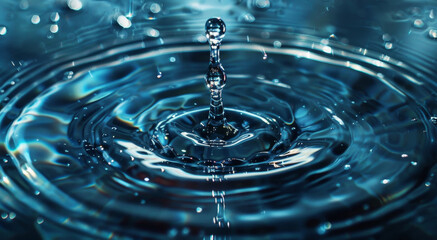continuous improvement, a single droplet in a pool of water represents the ripple effect of small, consistent efforts on the path to self-improvement
