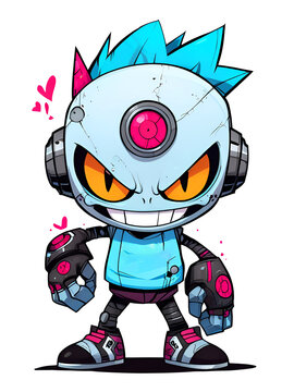 recommend clip art: A cartoon robot with a big smile on its face