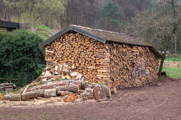 Holzstapel, Brennholz, Holzvorrat