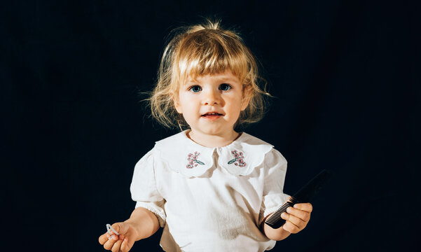 Cute 2 year old girl .
