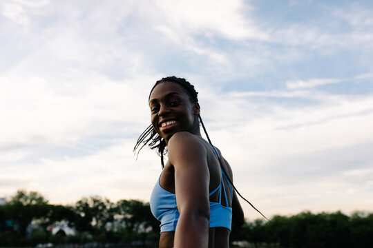Portrait of an empowered athletic woman in sportswear