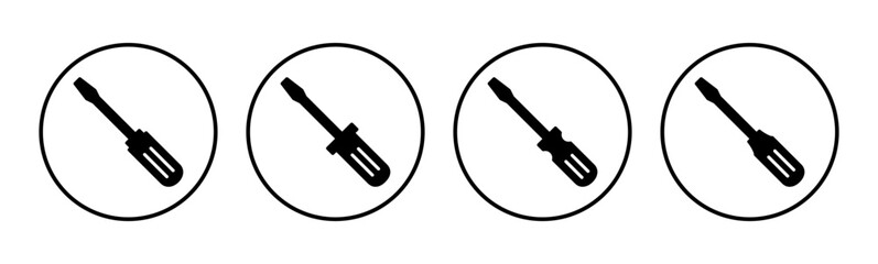 Screwdriver icon set. tools icon vector