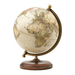 Vintage Globe with Detailed World Map
