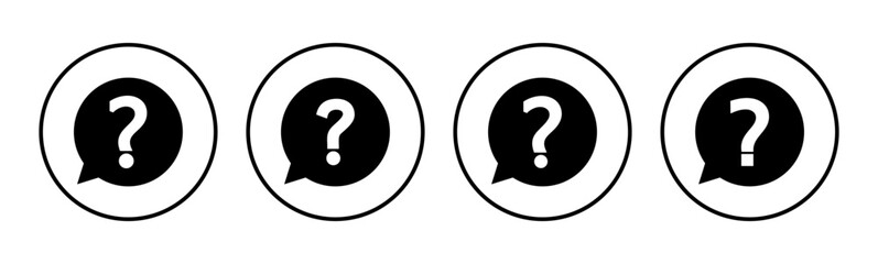 Question icon set. question mark icon vector.