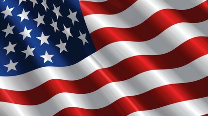 Obraz premium This image features the American flag with its 50 stars and 13 stripes, depicted in a smooth and wavy presentation, creating a sense of movement and elegance.