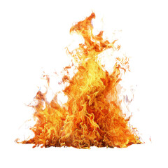 Fiery Flames Isolated On White Background
