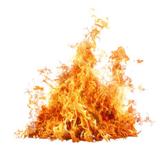 Blazing Fire Isolated On White Background