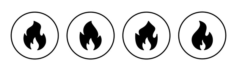 Fire icon set. fire vector icon