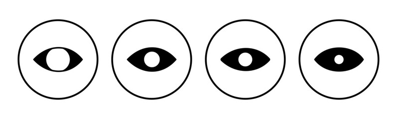 Eye icon set. Eye vector icon. Look and Vision icon.