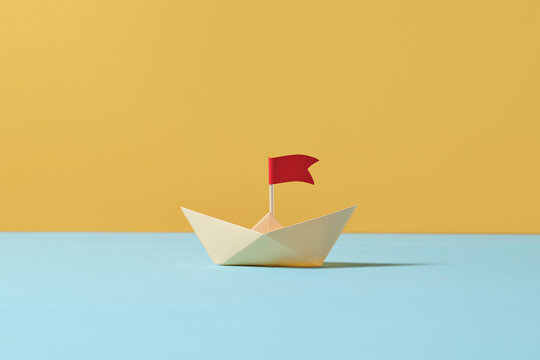 Business and leadership concept. Paper craft and origami.