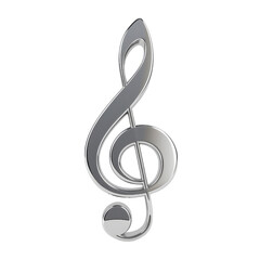 Silver Treble Clef Music Note Symbol