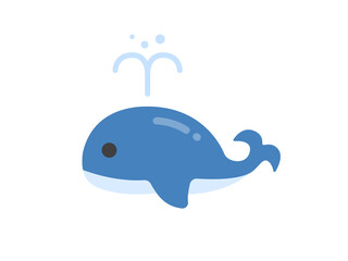 潮吹きクジラのアイコンのイラスト