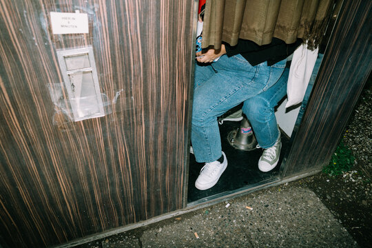 Two Persons Inside Photobooth